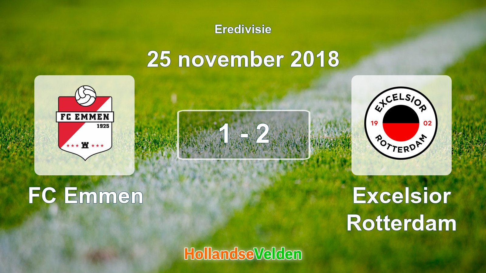 Gespeelde wedstrijd: FC Emmen - Excelsior Rotterdam 1 - 2 (25 november 2018)