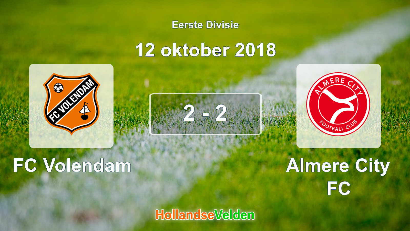 Gespeelde wedstrijd: FC Volendam - Almere City FC 2 - 2 (12 oktober 2018)