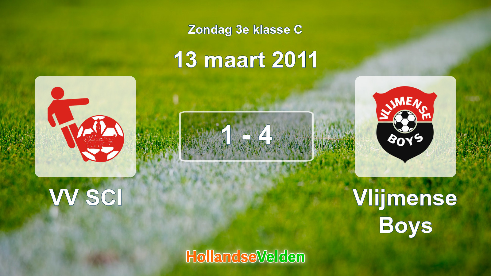 Gespeelde wedstrijd: VV SCI - Vlijmense Boys 1 - 4 (13 maart 2011)