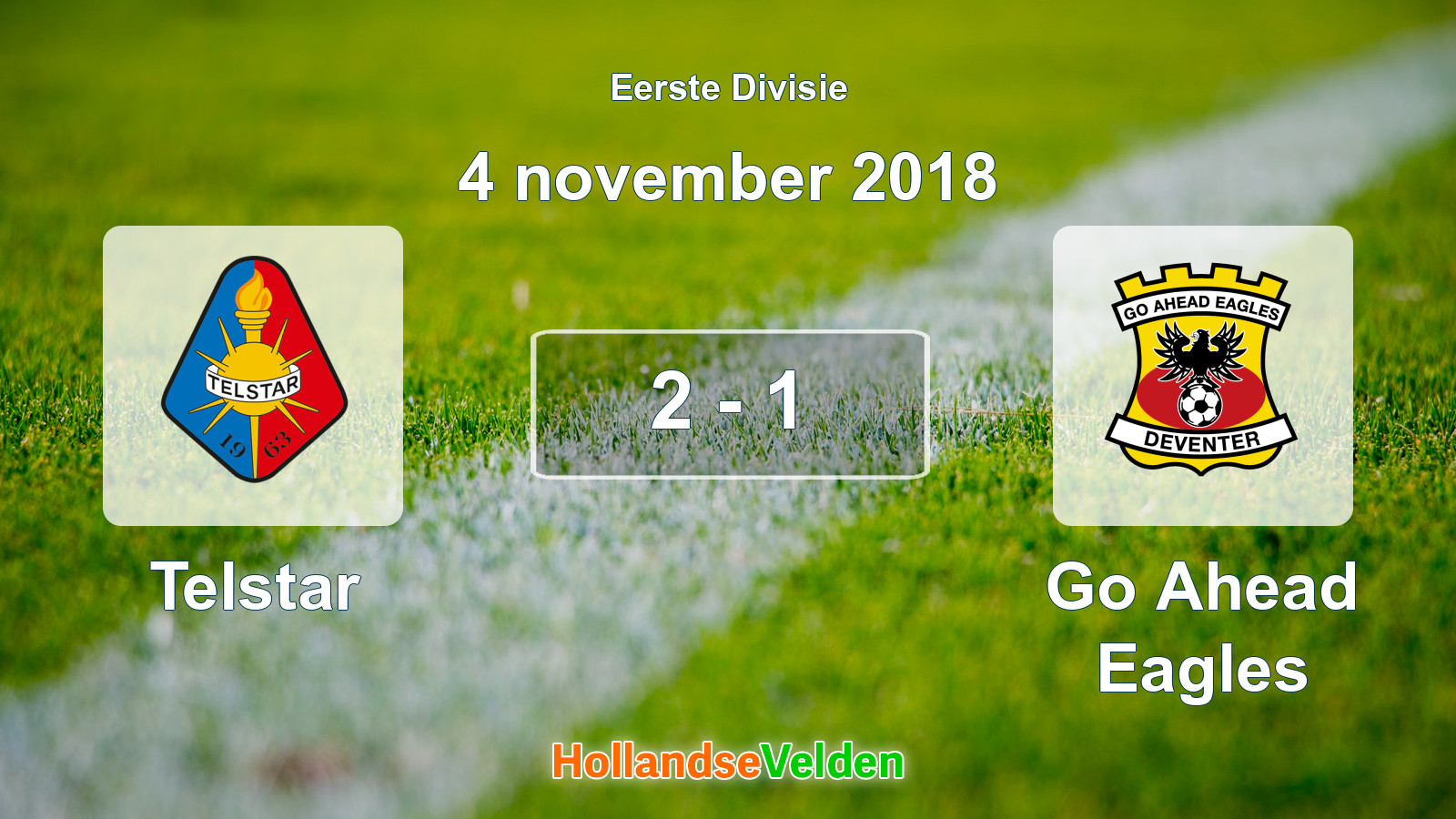 Gespeelde wedstrijd: Telstar - Go Ahead Eagles 2 - 1 (4 november 2018)
