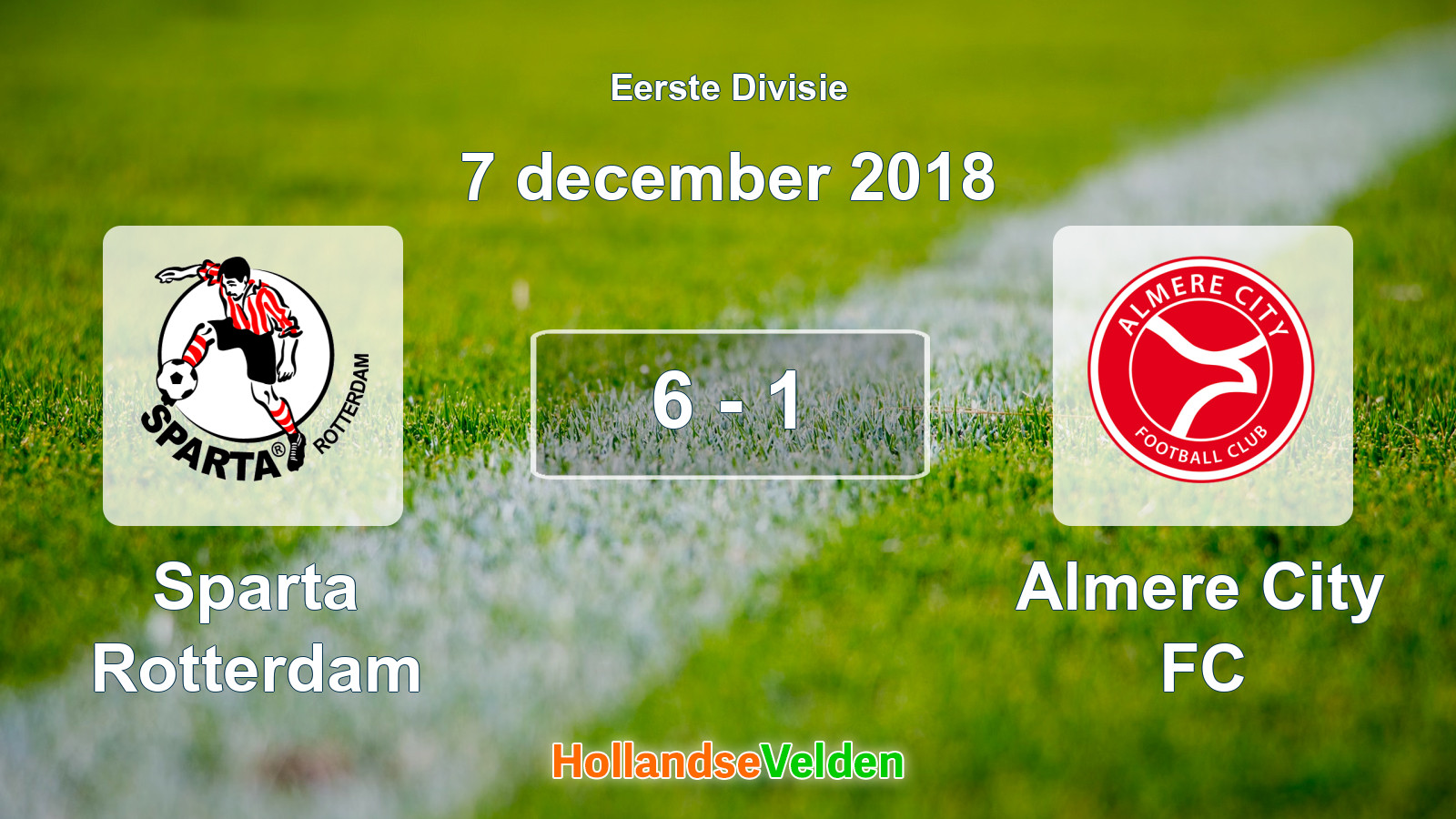 Gespeelde wedstrijd: Sparta Rotterdam - Almere City FC 6 - 1 (7 december 2018)