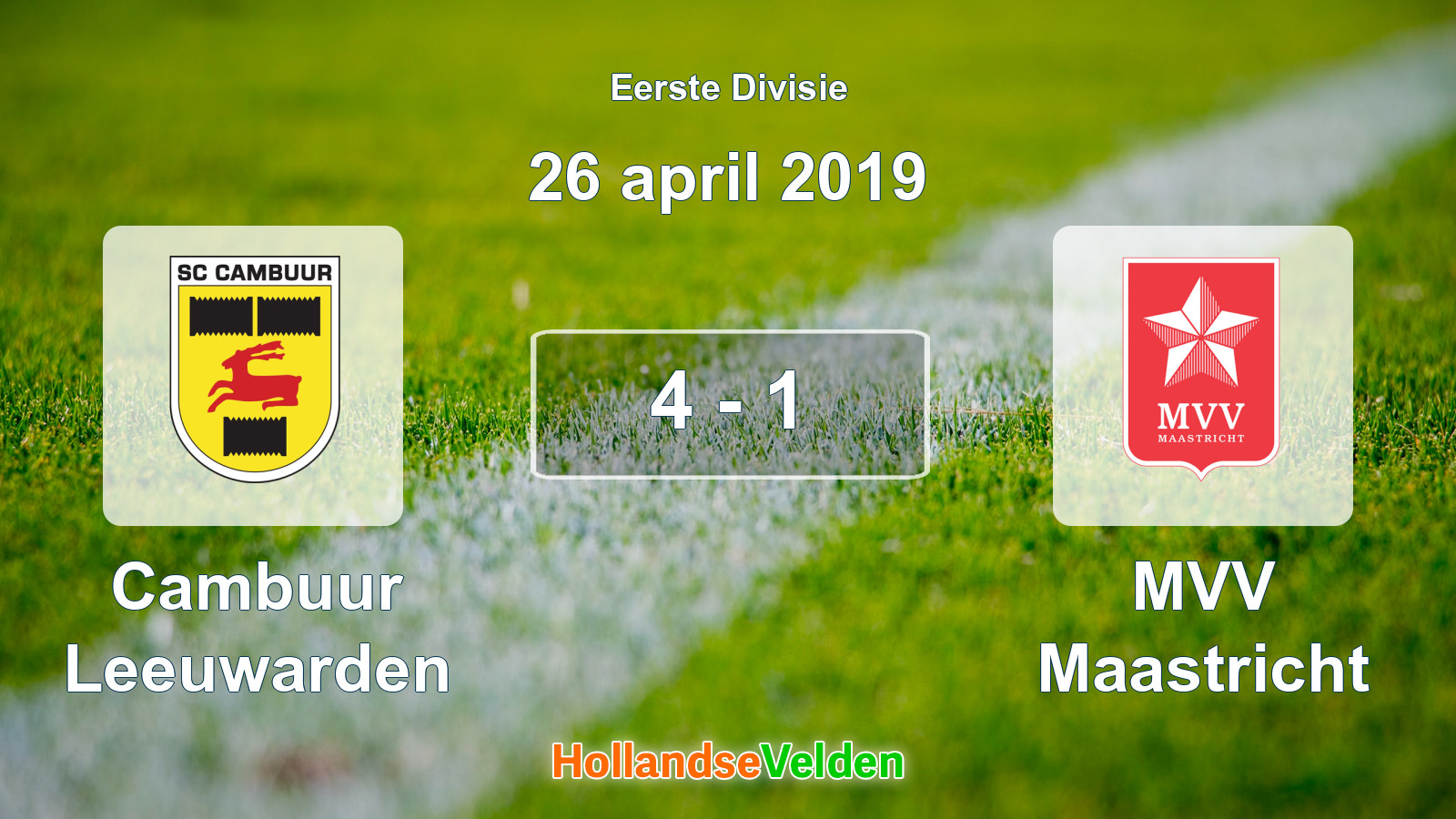 Gespeelde wedstrijd: Cambuur Leeuwarden - MVV Maastricht 4 - 1 (26 april 2019)