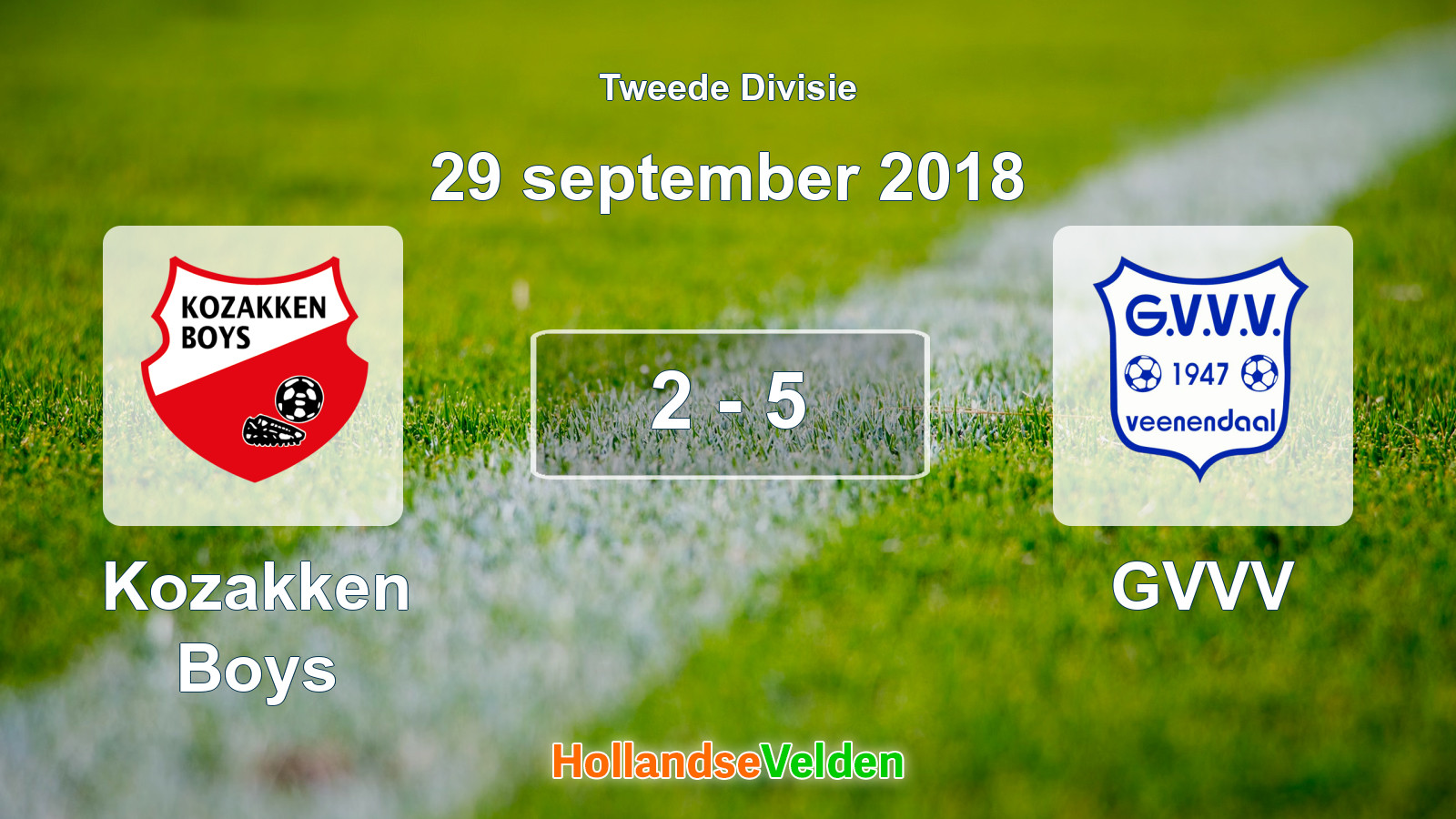 Gespeelde wedstrijd: Kozakken Boys - GVVV 2 - 5 (29 september 2018)