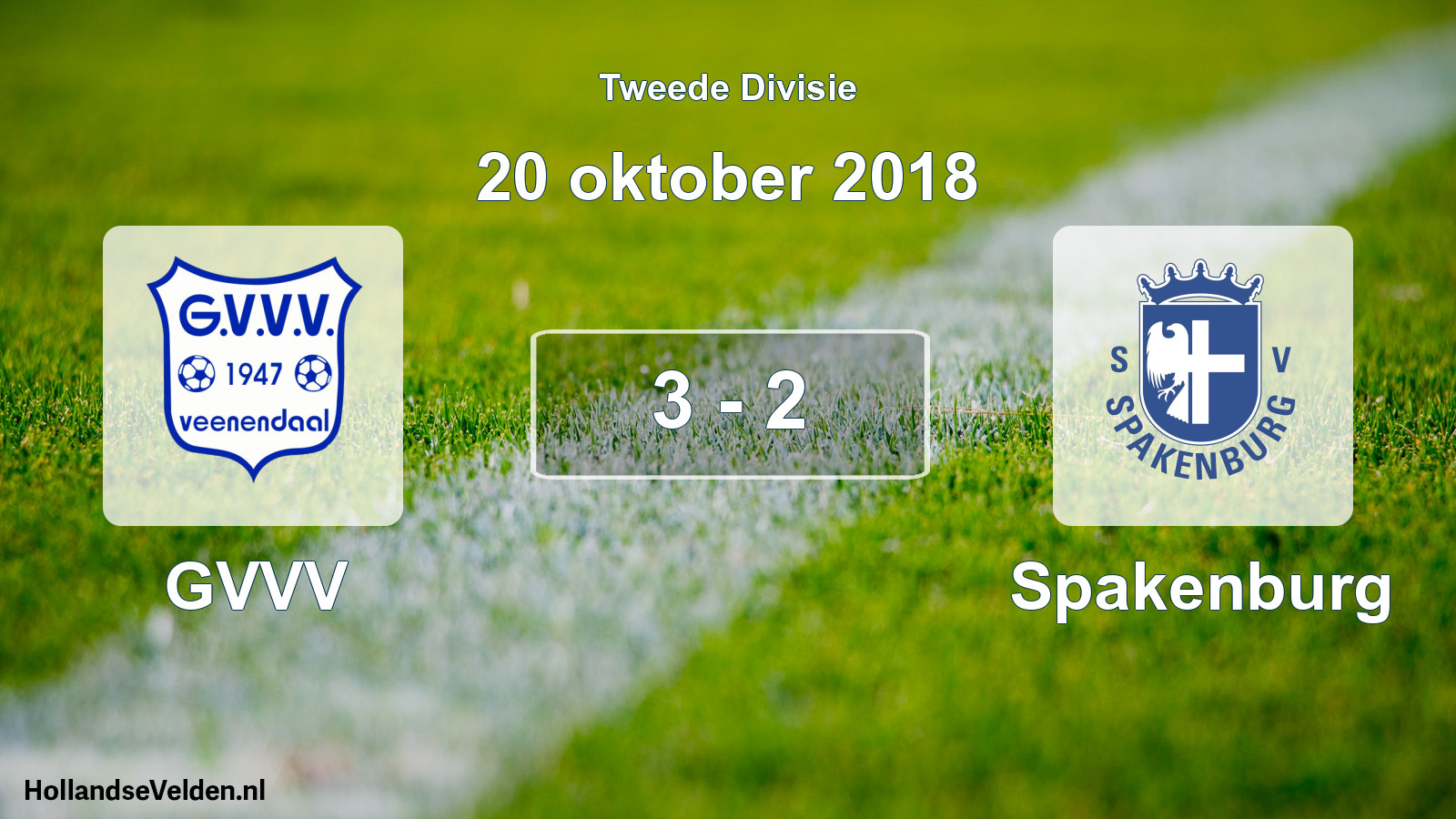 Gespeelde wedstrijd: GVVV - Spakenburg 3 - 2 (20 oktober 2018)