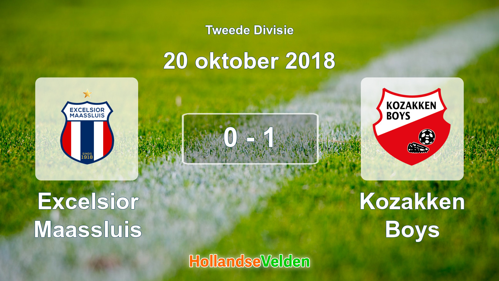 Gespeelde wedstrijd: Excelsior Maassluis - Kozakken Boys 0 - 1 (20 oktober 2018)