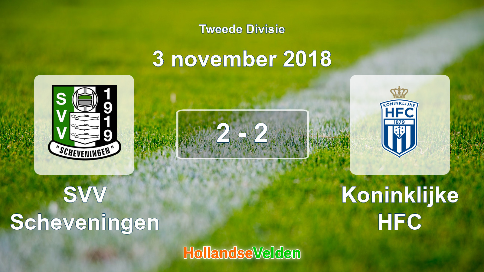 Gespeelde wedstrijd: SVV Scheveningen - Koninklijke HFC 2 - 2 (3 november 2018)