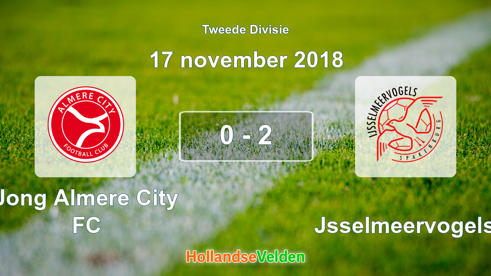 Gespeelde wedstrijd: Jong Almere City FC - IJsselmeervogels 0 - 2 (17 november 2018)