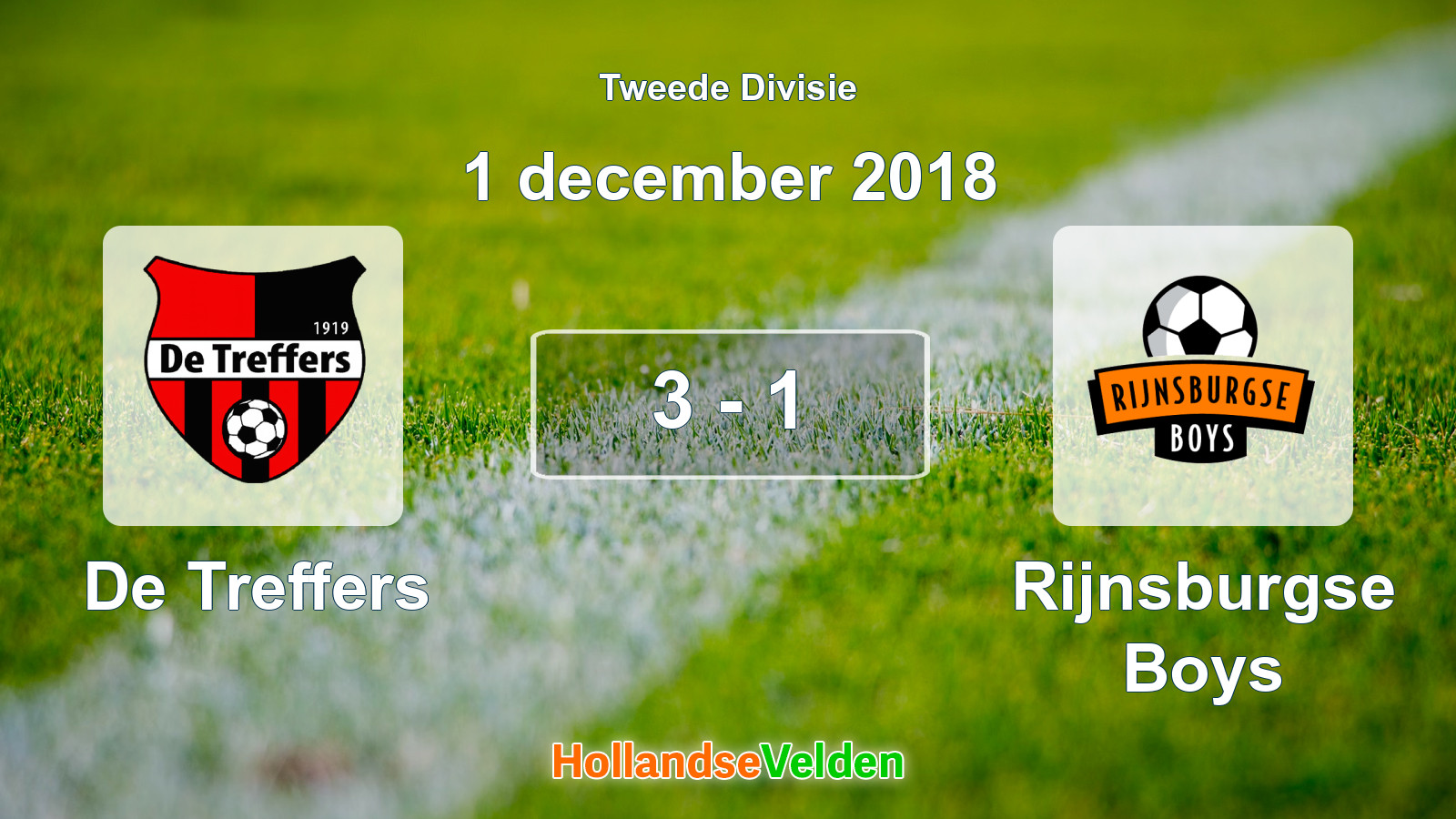 Gespeelde wedstrijd: De Treffers - Rijnsburgse Boys 3 - 1 (1 december 2018)