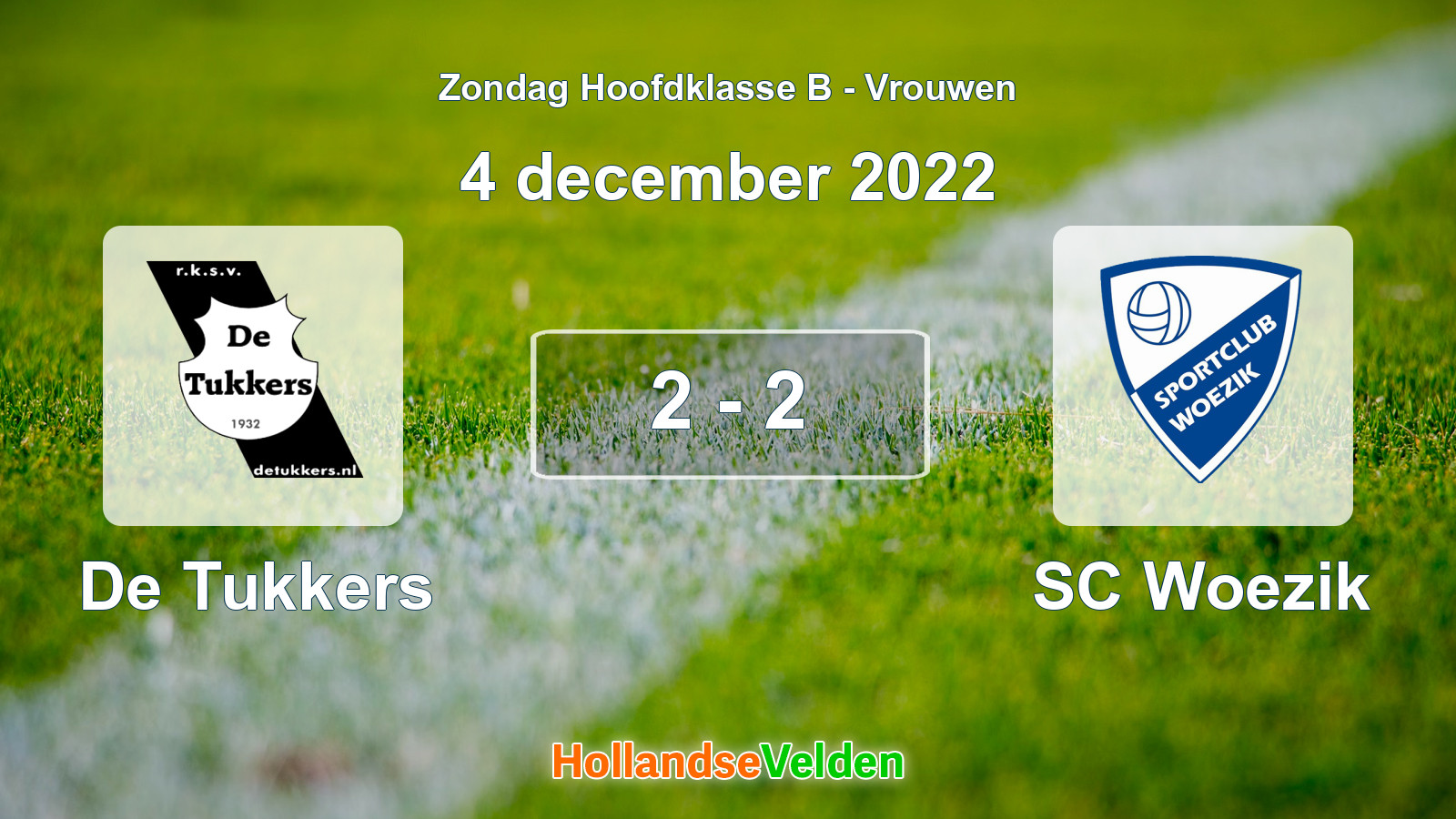 Gespeelde wedstrijd: De Tukkers - SC Woezik 2 - 2 (4 december 2022)