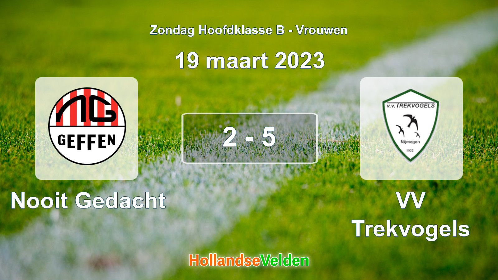 Gespeelde wedstrijd: Nooit Gedacht - VV Trekvogels 2 - 5 (19 maart 2023)