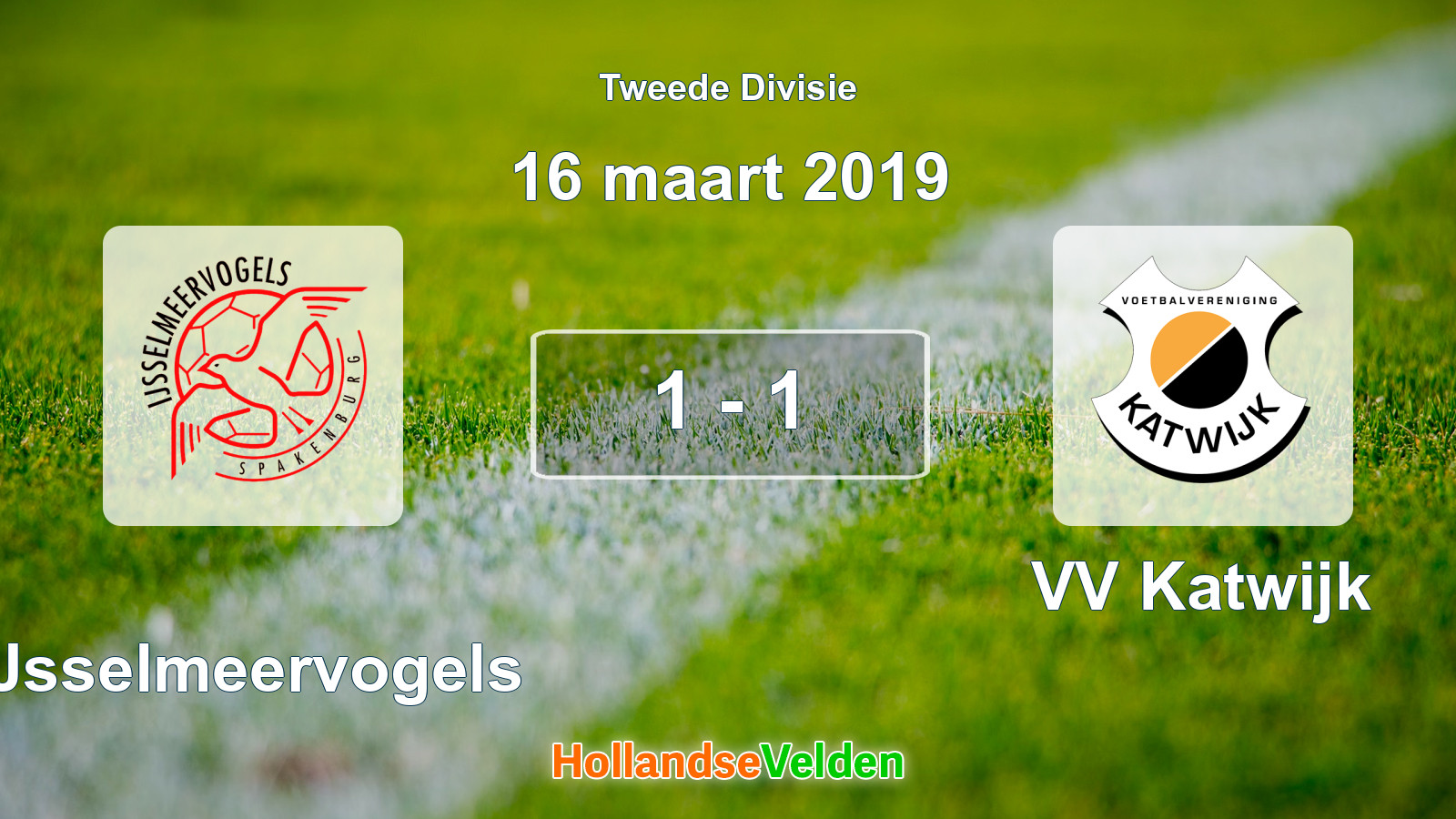 Gespeelde wedstrijd: IJsselmeervogels - VV Katwijk 1 - 1 (16 maart 2019)
