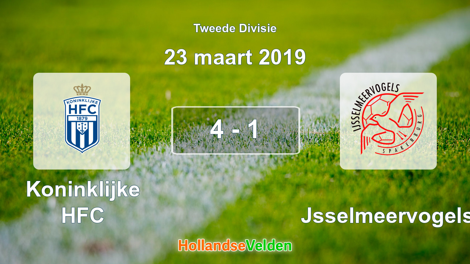 Gespeelde wedstrijd: Koninklijke HFC - IJsselmeervogels 4 - 1 (23 maart 2019)