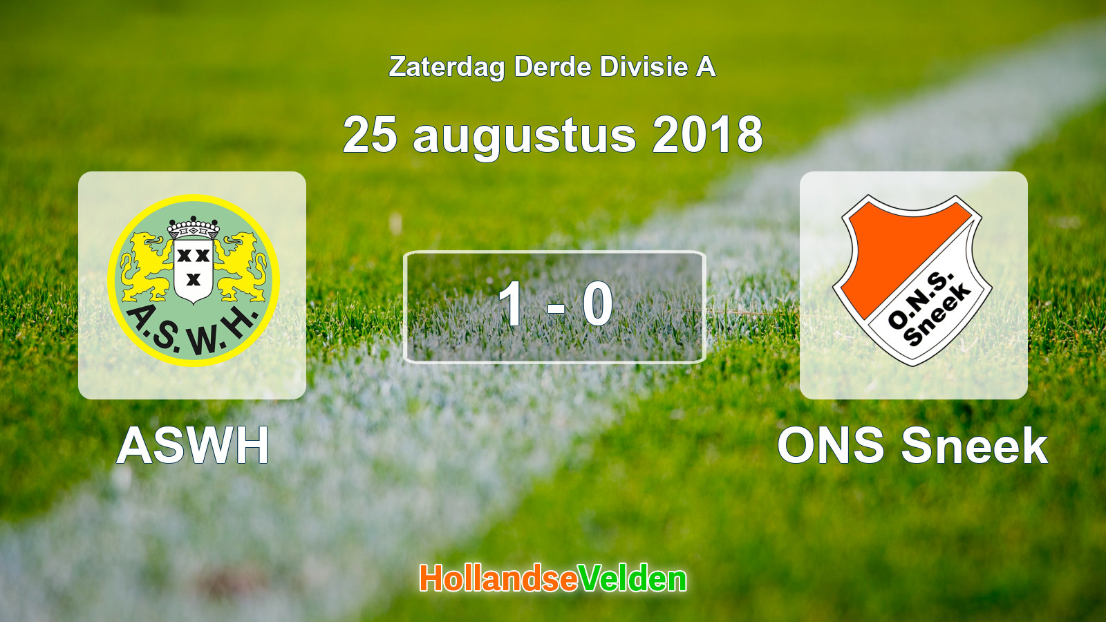 Gespeelde wedstrijd: ASWH - ONS Sneek 1 - 0 (25 augustus 2018)