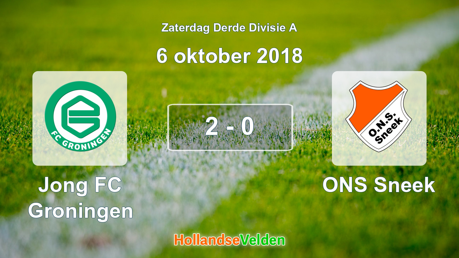 Gespeelde wedstrijd: Jong FC Groningen - ONS Sneek 2 - 0 (6 oktober 2018)