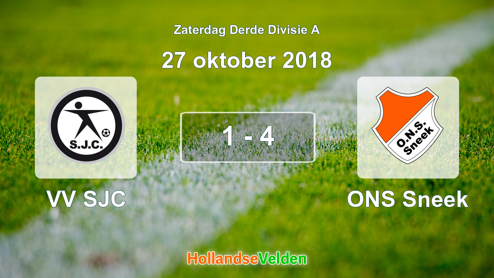 Gespeelde wedstrijd: VV SJC - ONS Sneek 1 - 4 (27 oktober 2018)