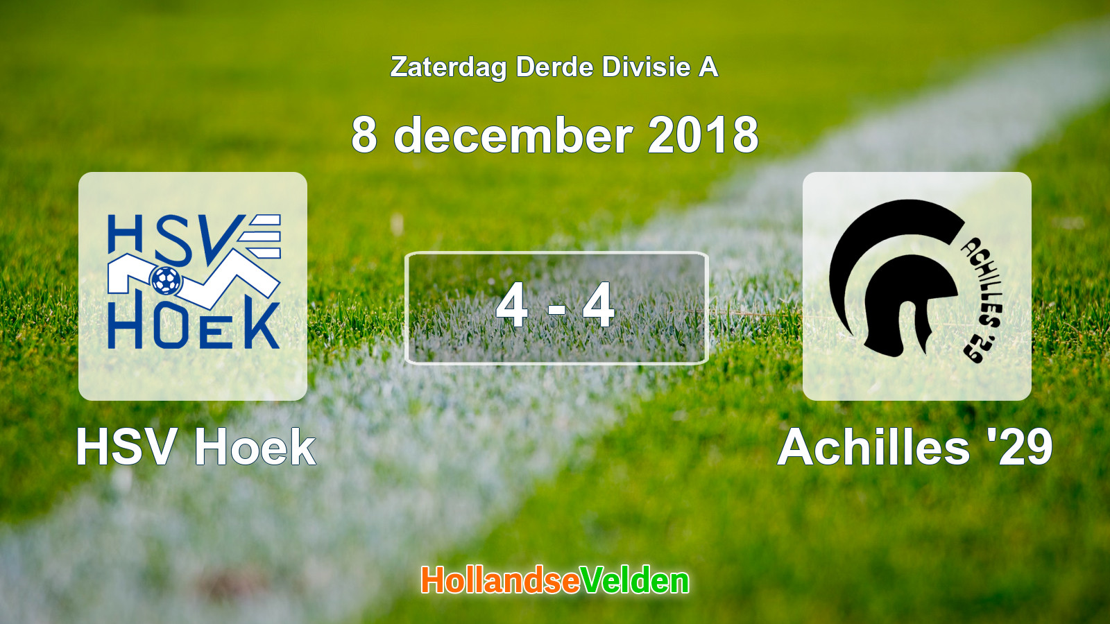 Gespeelde wedstrijd: HSV Hoek - Achilles '29 4 - 4 (8 december 2018)