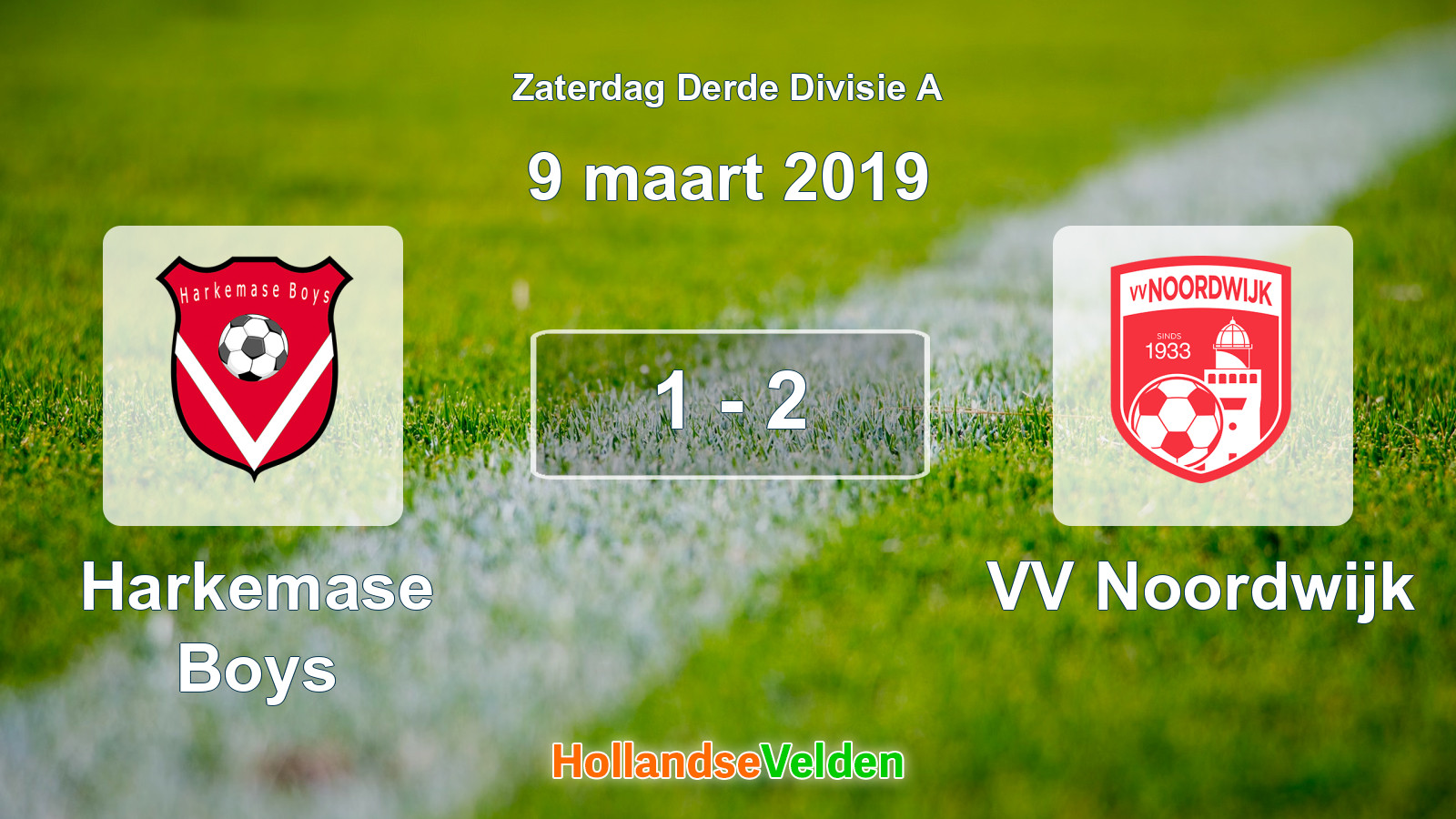 Gespeelde wedstrijd: Harkemase Boys - VV Noordwijk 1 - 2 (9 maart 2019)