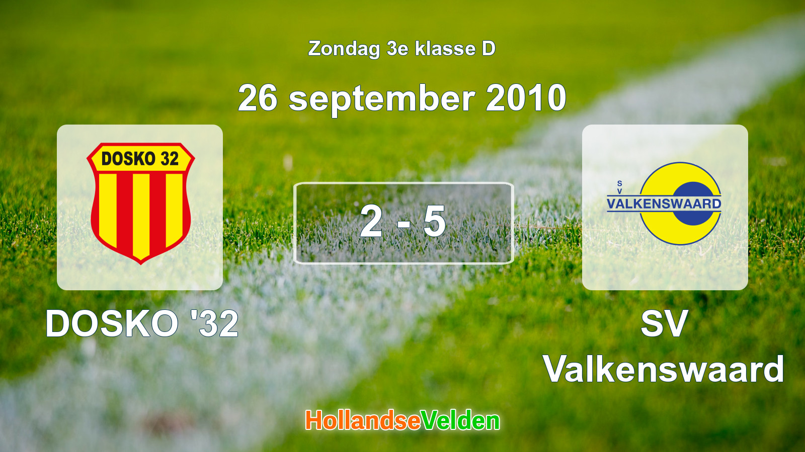 Gespeelde wedstrijd: DOSKO '32 - SV Valkenswaard 2 - 5 (26 september 2010)