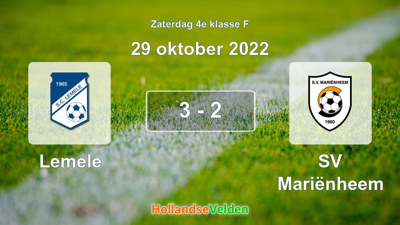 Gespeelde wedstrijd: Lemele - SV Mariënheem 3 - 2 (29 oktober 2022)