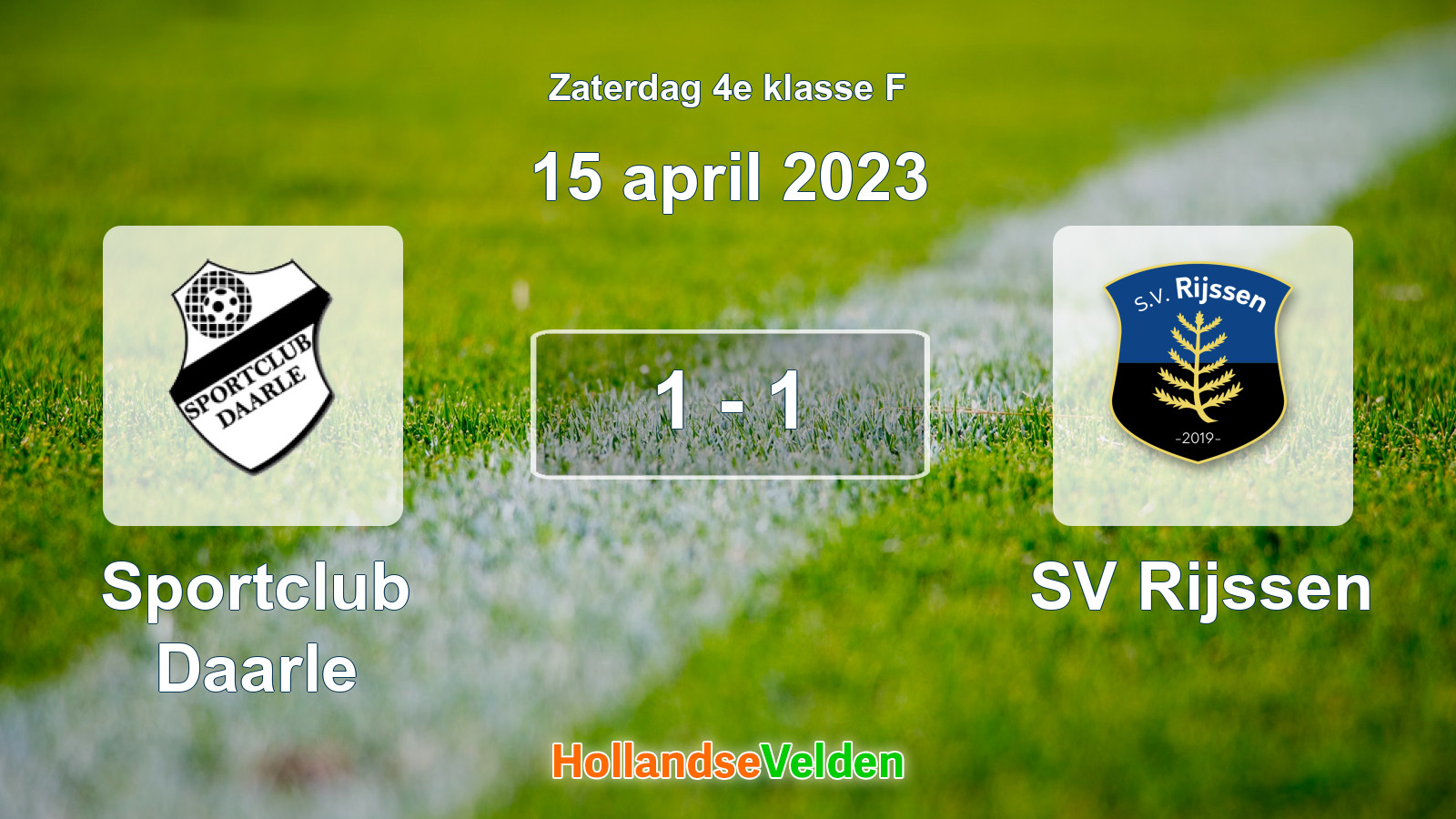 Gespeelde wedstrijd: Sportclub Daarle - SV Rijssen 1 - 1 (15 april 2023)