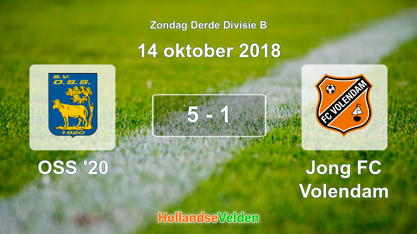 Gespeelde wedstrijd: OSS '20 - Jong FC Volendam 5 - 1 (14 oktober 2018)