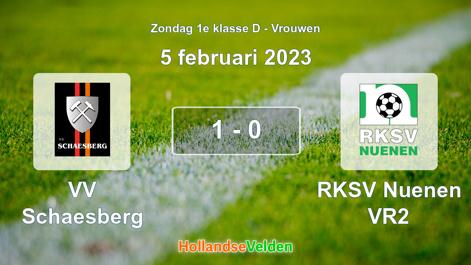 Gespeelde wedstrijd: VV Schaesberg - RKSV Nuenen VR2 1 - 0 (5 februari 2023)