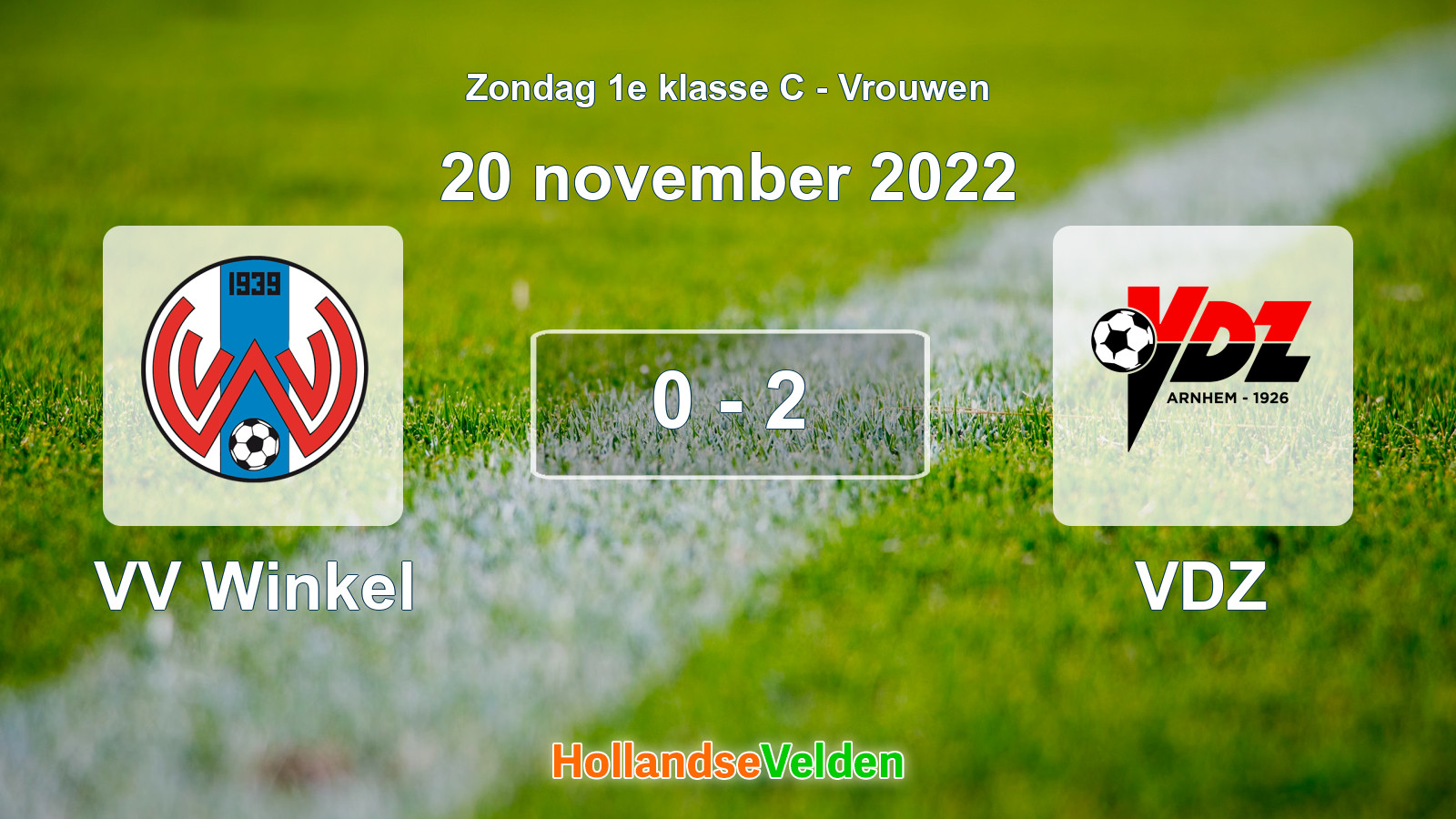 Gespeelde wedstrijd: VV Winkel - VDZ 0 - 2 (20 november 2022)