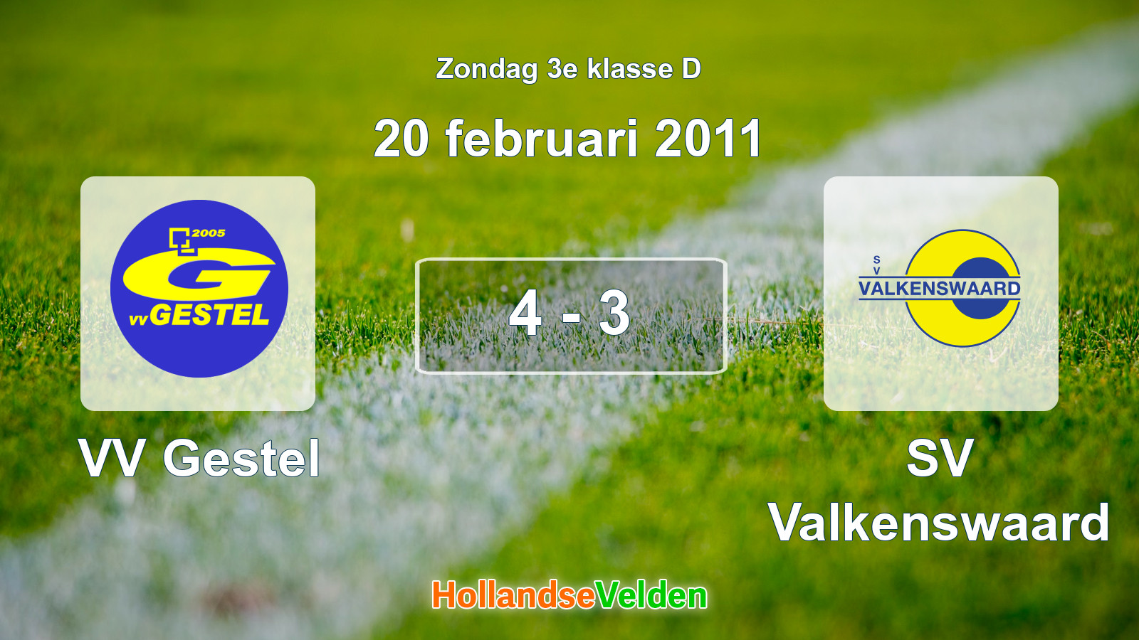 Gespeelde wedstrijd: VV Gestel - SV Valkenswaard 4 - 3 (20 februari 2011)