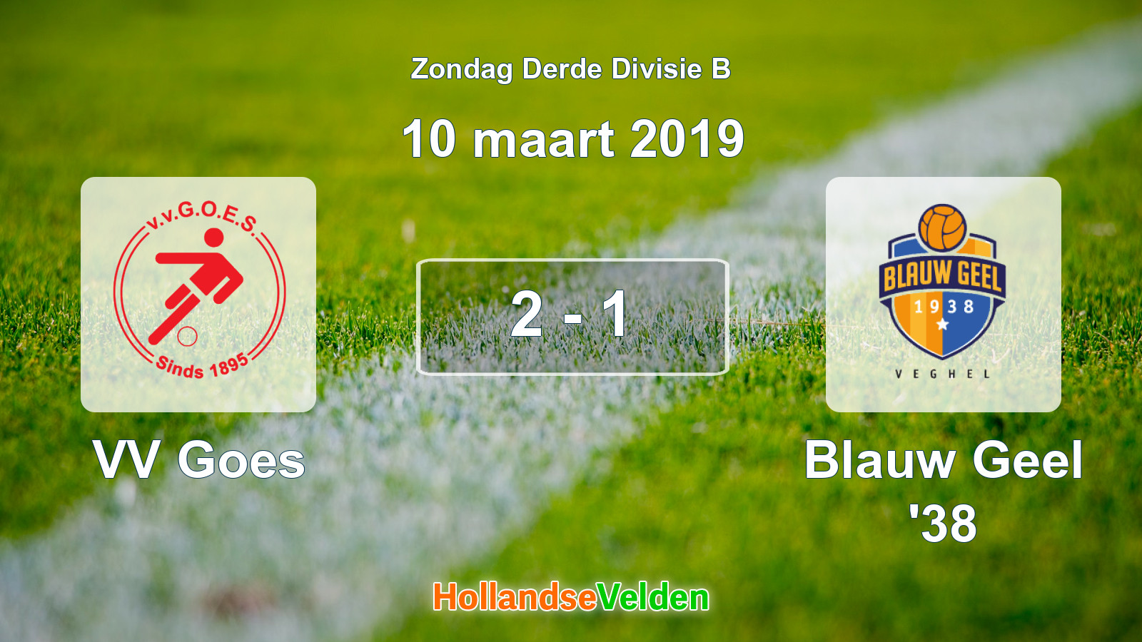 Gespeelde wedstrijd: VV Goes - Blauw Geel '38 2 - 1 (10 maart 2019)