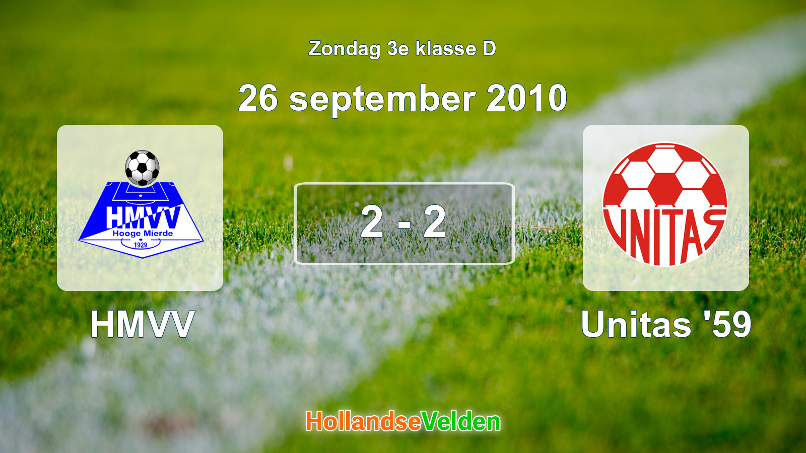 Gespeelde wedstrijd: HMVV - Unitas '59 2 - 2 (26 september 2010)