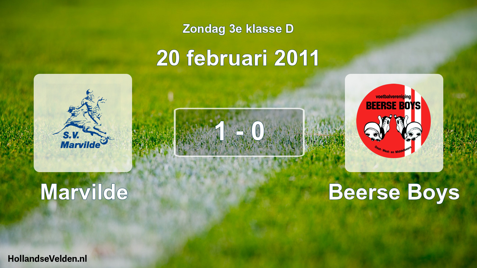Gespeelde wedstrijd: Marvilde - Beerse Boys 1 - 0 (20 februari 2011)