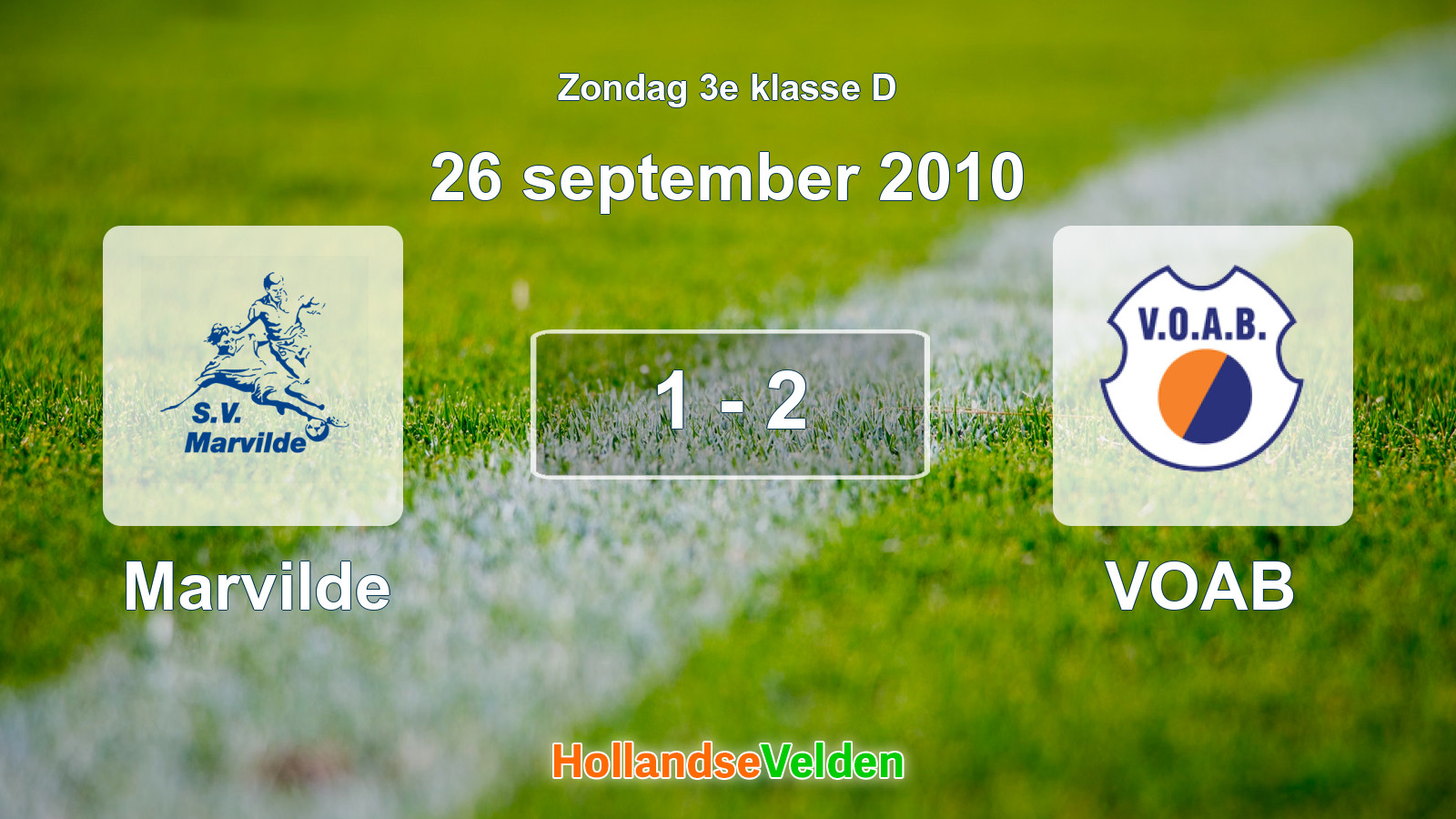 Gespeelde wedstrijd: Marvilde - VOAB 1 - 2 (26 september 2010)