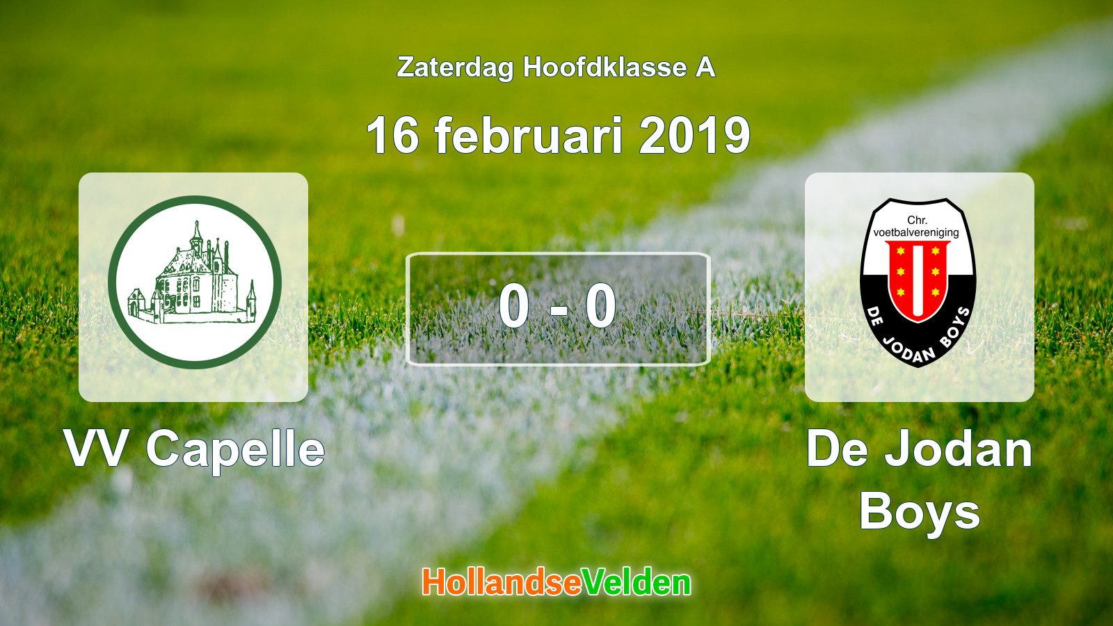 Gespeelde wedstrijd: VV Capelle - De Jodan Boys 0 - 0 (16 februari 2019)