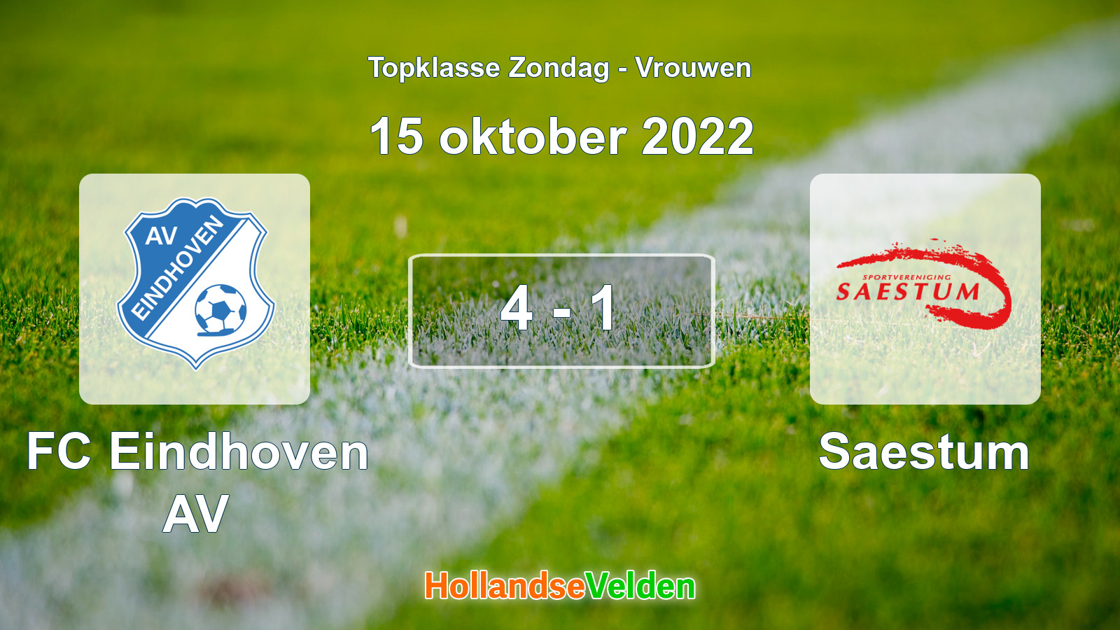 Gespeelde wedstrijd: FC Eindhoven AV - Saestum 4 - 1 (15 oktober 2022)