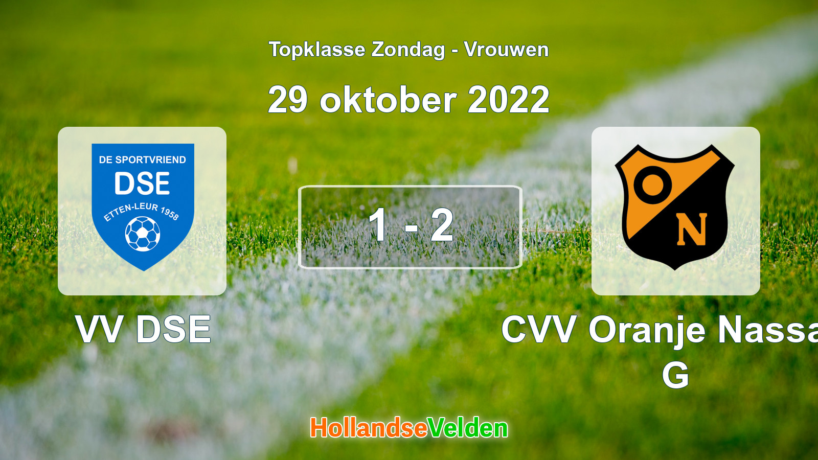 Gespeelde wedstrijd: VV DSE - CVV Oranje Nassau G 1 - 2 (29 oktober 2022)