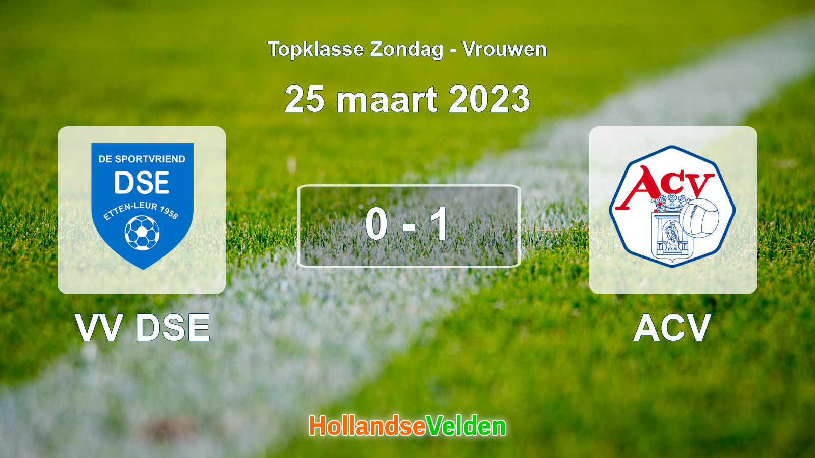 Gespeelde wedstrijd: VV DSE - ACV 0 - 1 (25 maart 2023)