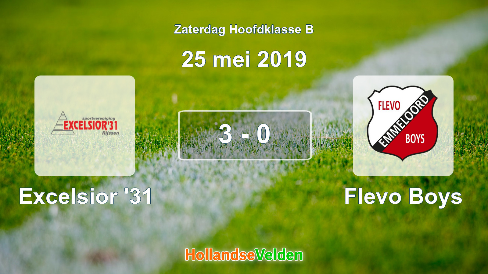 Gespeelde wedstrijd: Excelsior '31 - Flevo Boys 3 - 0 (25 mei 2019)