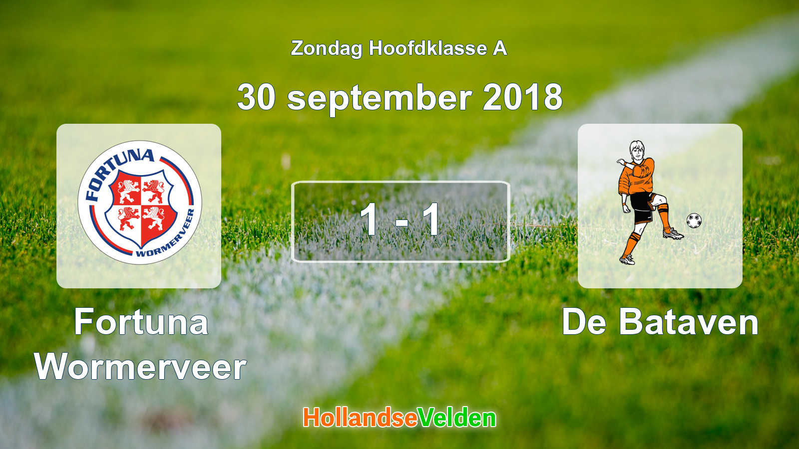 Gespeelde wedstrijd: Fortuna Wormerveer - De Bataven 1 - 1 (30 september 2018)