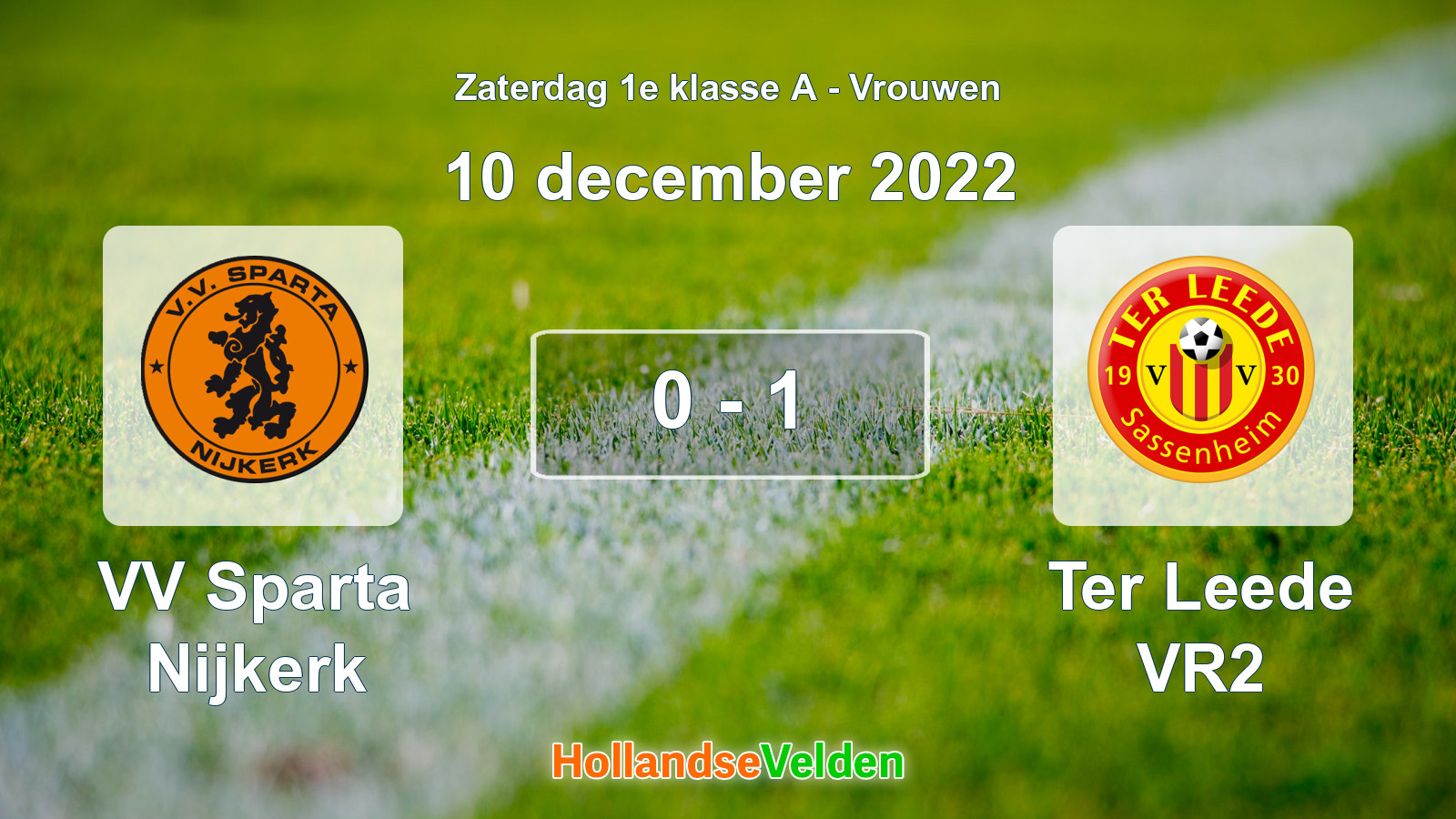 Gespeelde wedstrijd: VV Sparta Nijkerk - Ter Leede VR2 0 - 1 (10 december 2022)