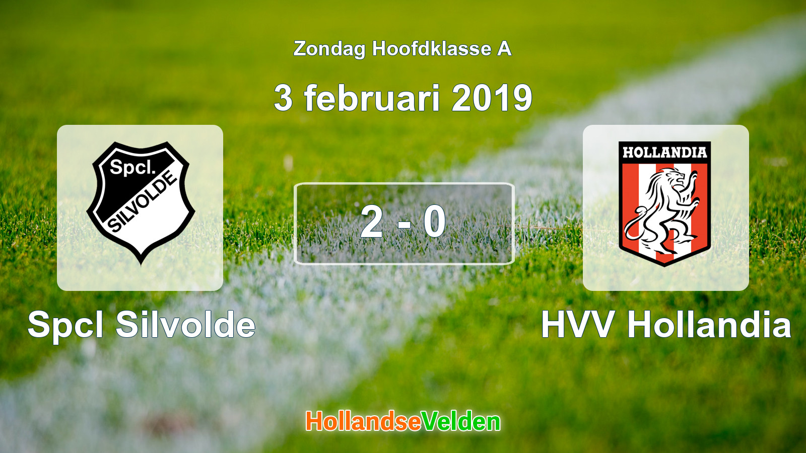 Gespeelde wedstrijd: Spcl Silvolde - HVV Hollandia 2 - 0 (3 februari 2019)