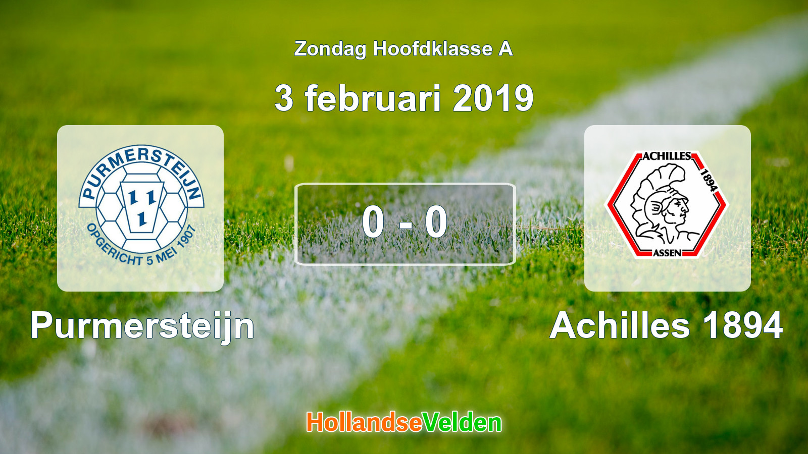 Gespeelde wedstrijd: Purmersteijn - Achilles 1894 0 - 0 (3 februari 2019)