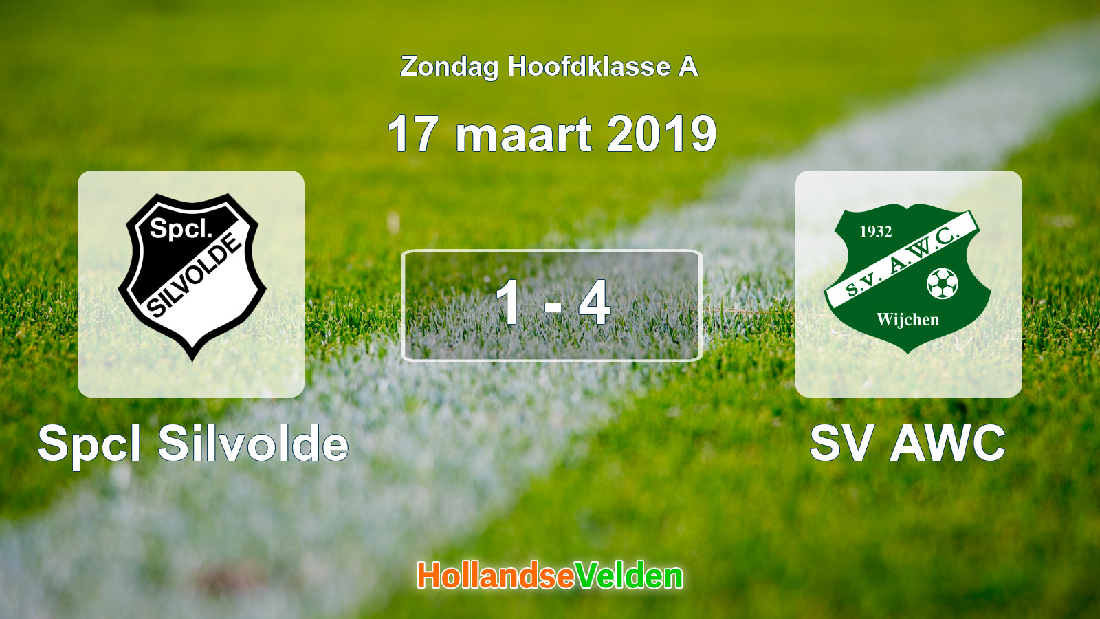 Gespeelde wedstrijd: Spcl Silvolde - SV AWC 1 - 4 (17 maart 2019)