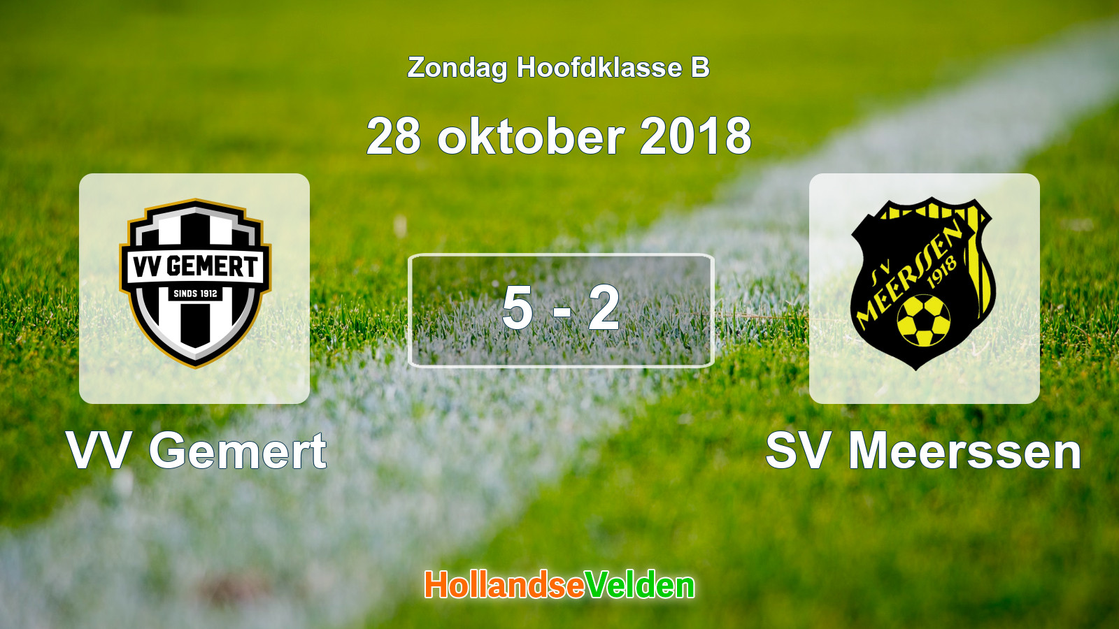 Gespeelde wedstrijd: VV Gemert - SV Meerssen 5 - 2 (28 oktober 2018)