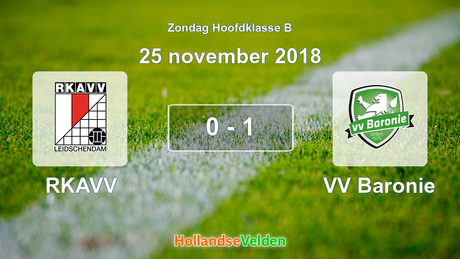 Gespeelde wedstrijd: RKAVV - VV Baronie 0 - 1 (25 november 2018)