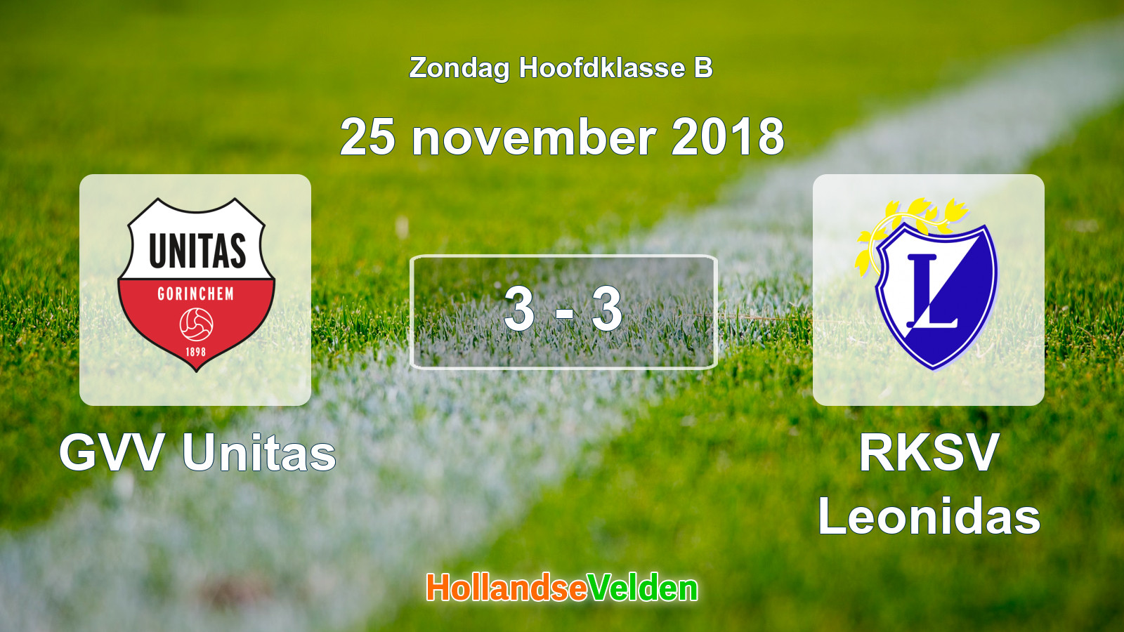 Gespeelde wedstrijd: GVV Unitas - RKSV Leonidas 3 - 3 (25 november 2018)