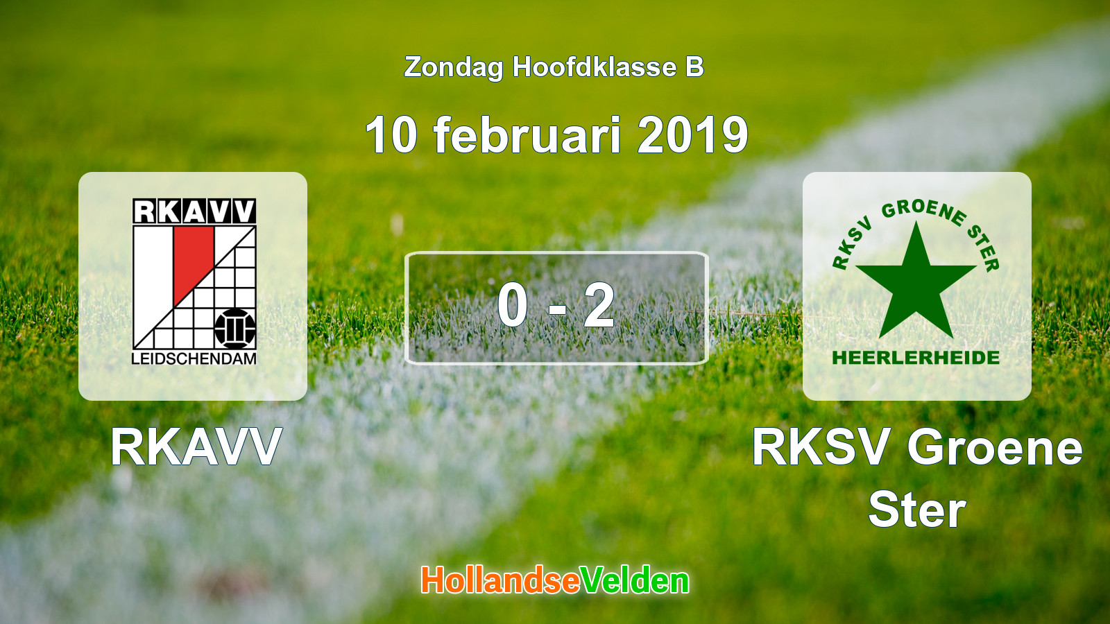 Gespeelde wedstrijd: RKAVV - RKSV Groene Ster 0 - 2 (10 februari 2019)