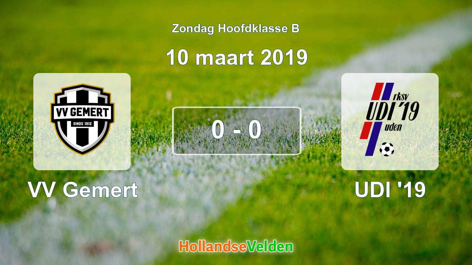 Gespeelde wedstrijd: VV Gemert - UDI '19 0 - 0 (10 maart 2019)