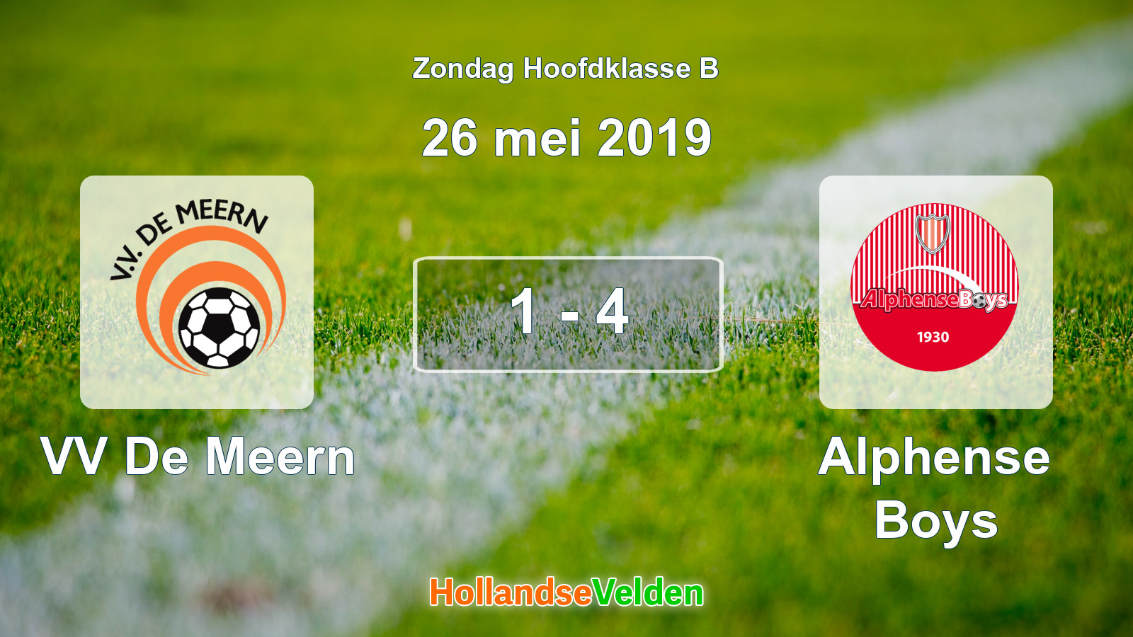 Gespeelde wedstrijd: VV De Meern - Alphense Boys 1 - 4 (26 mei 2019)