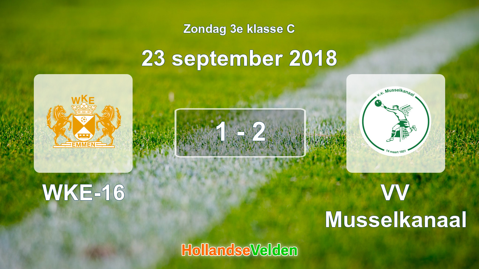 Gespeelde wedstrijd: WKE-16 - VV Musselkanaal 1 - 2 (23 september 2018)