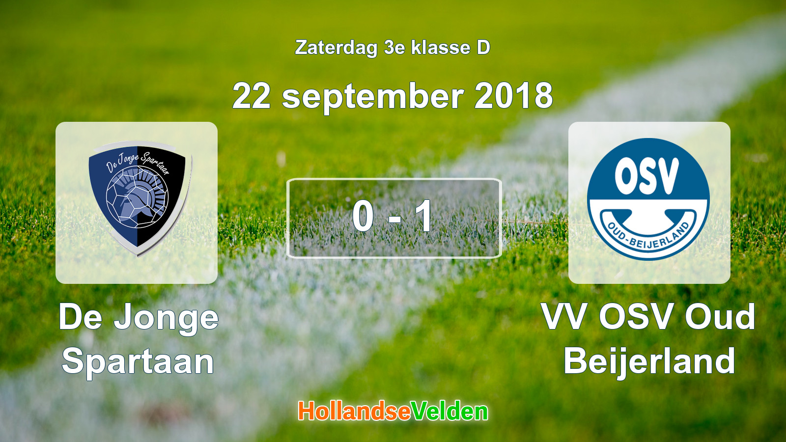 Gespeelde wedstrijd: De Jonge Spartaan - VV OSV Oud Beijerland 0 - 1 (22 september 2018)